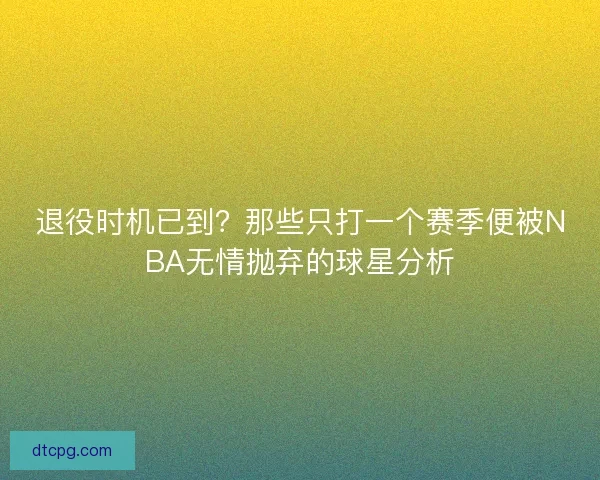 退役时机已到？那些只打一个赛季便被NBA无情抛弃的球星分析
